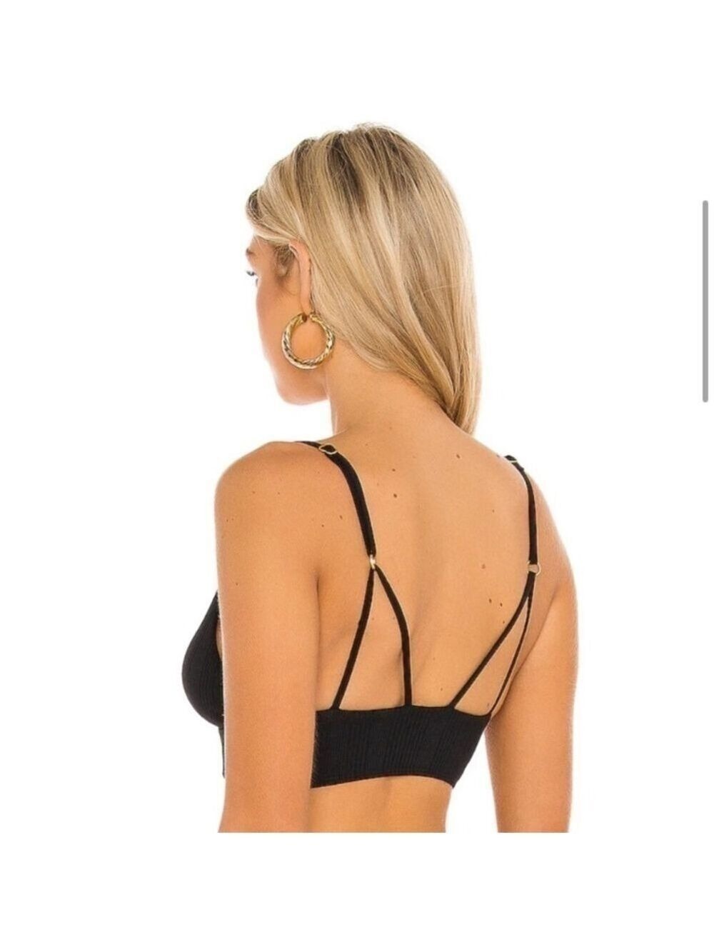 L*Space Ribbed Siren Bikini Top in Black - Picture 4 of 7